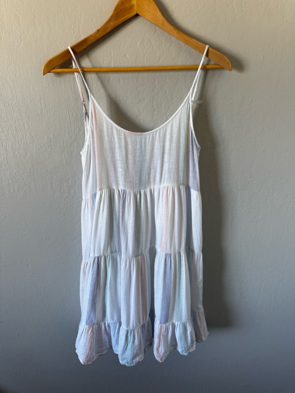 Rails White Pastel Tiered Mini Dress